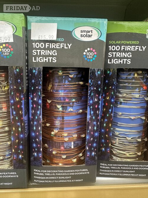 Smart Solar 100 Firefly Multi-Coloured String Lights 