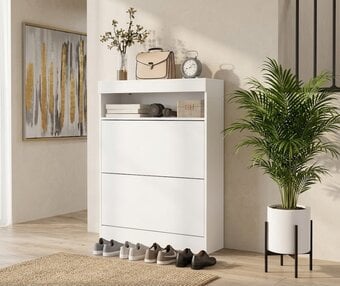 Shoe Cabinet Wall Mounted/ Freestanding High Gloss |2 Flip Drawer