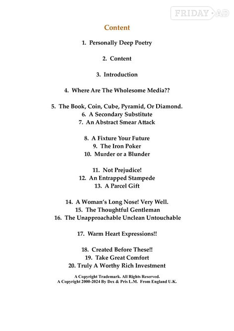 Purchase To Download 'Personally Deep Poetry.'  Book!! For £3.00