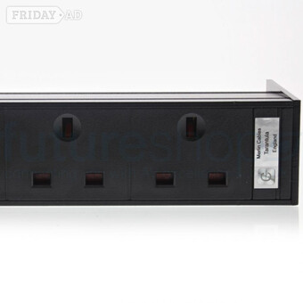 Merlin 'Black widow' classic vintage 9 way UK mains power block.