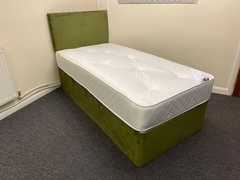 Rotherham SINGLE DIVAN BASE 9 INCH APOLLO SEMI ORTHO MAT & HEADBOARD 