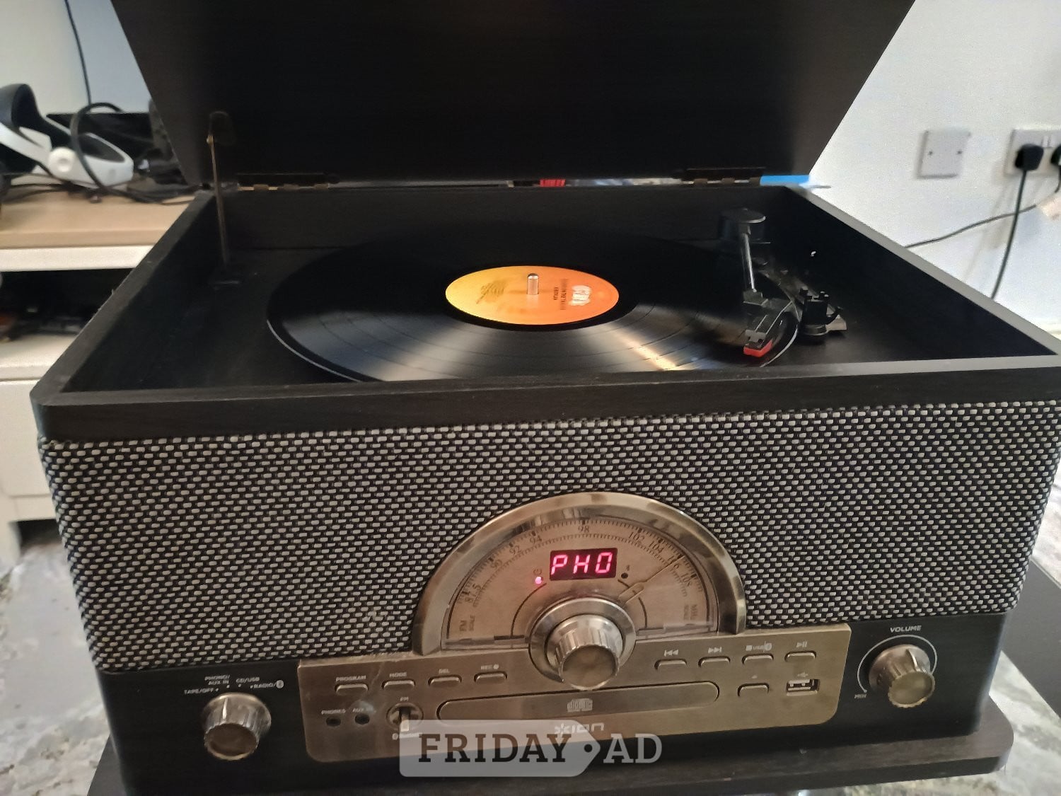 ION Black Turntable Record Player with Bluetooth, CD Player, USB  in Brighton
