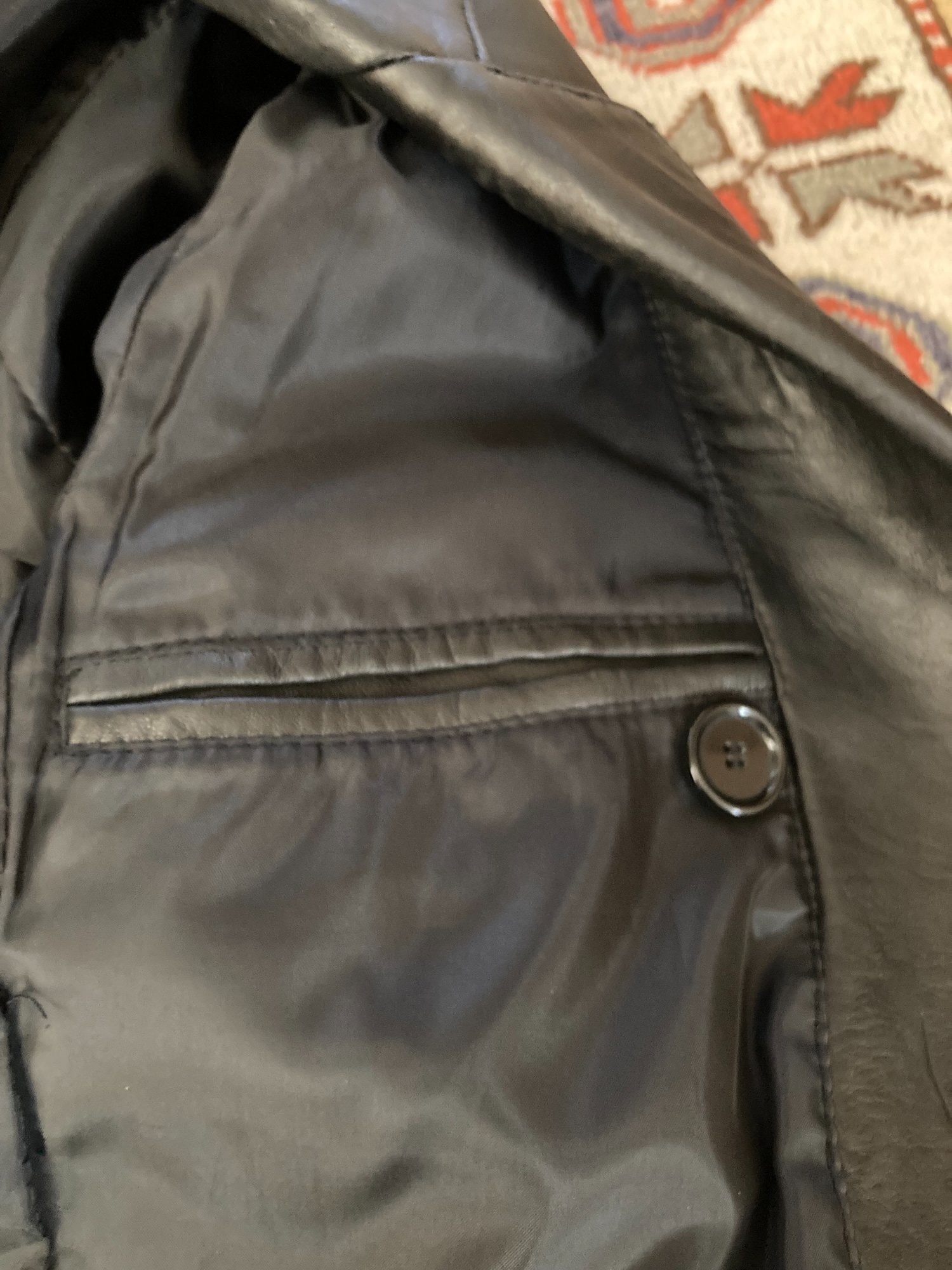 Black Real Leather 3 Button Blazer Style Jacket. - Clothing, Footwear & Accessories
