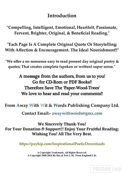 Aylesbury Purchase To Download 'Personally Deep Poetry.'  Book!! For £3.00