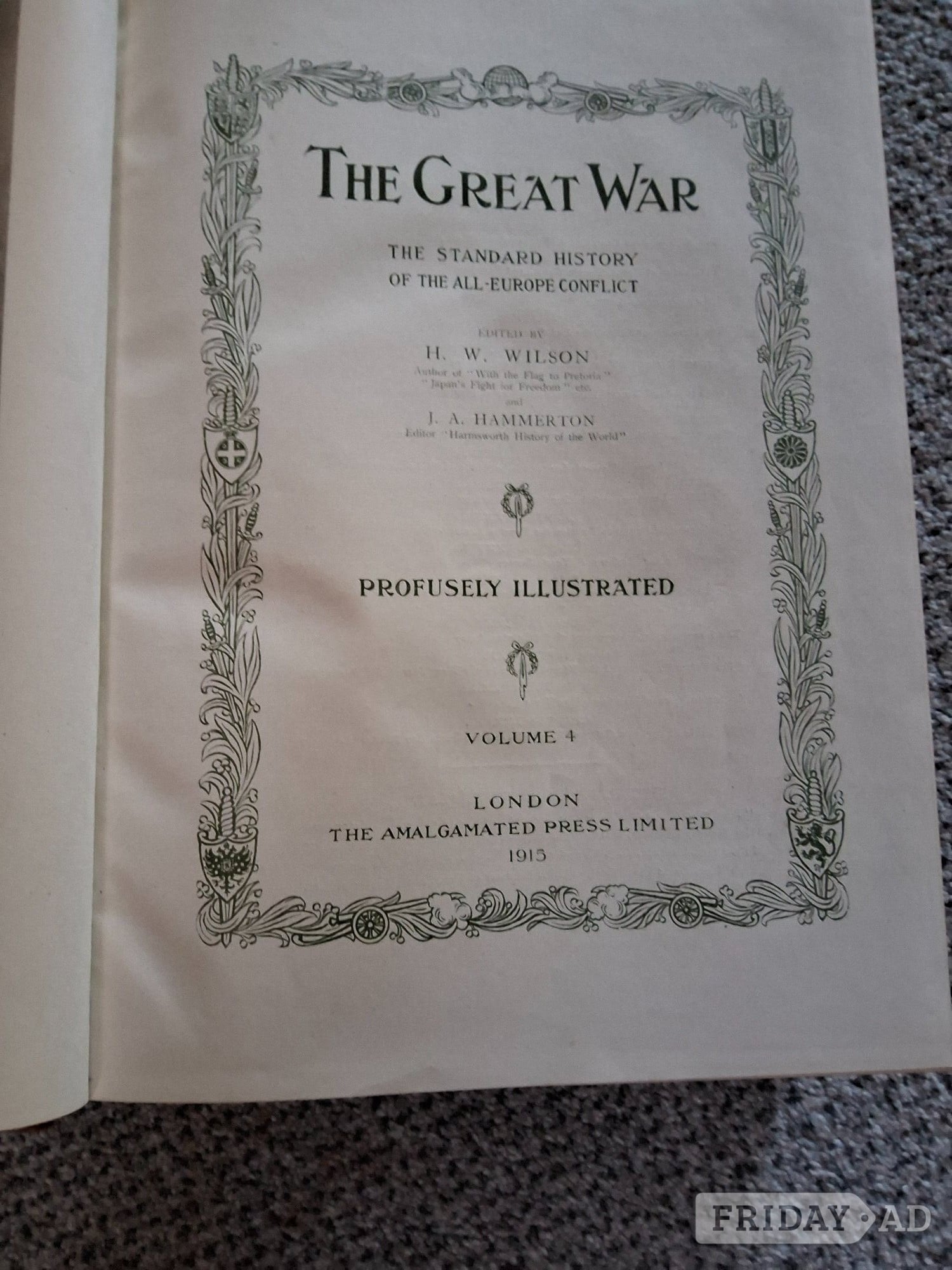 The Great War. H W Wilson complete set of 13 volumes 