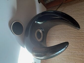 Tabletop Black Ceramic Ornamental Bioethanol Flame Burner Used