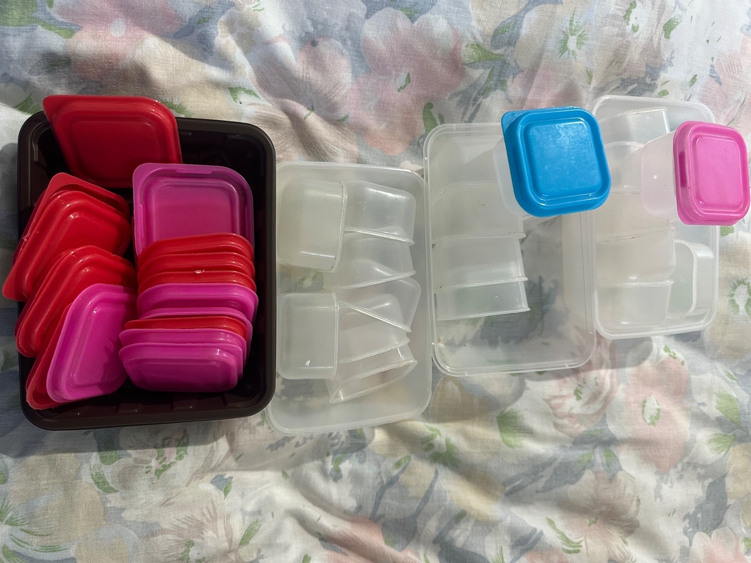 20 small boxes /containers