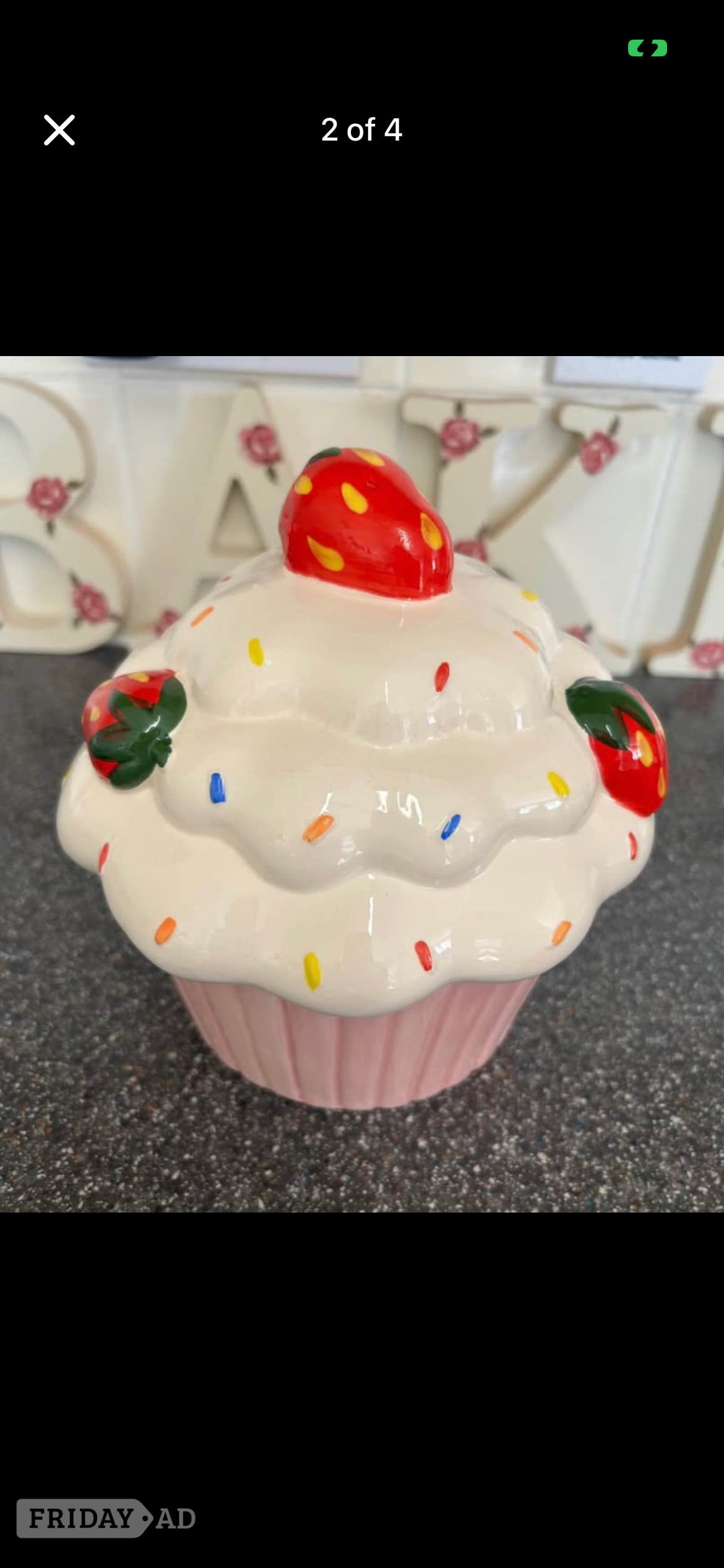 Large retro ceramic cupcake ornament/money box