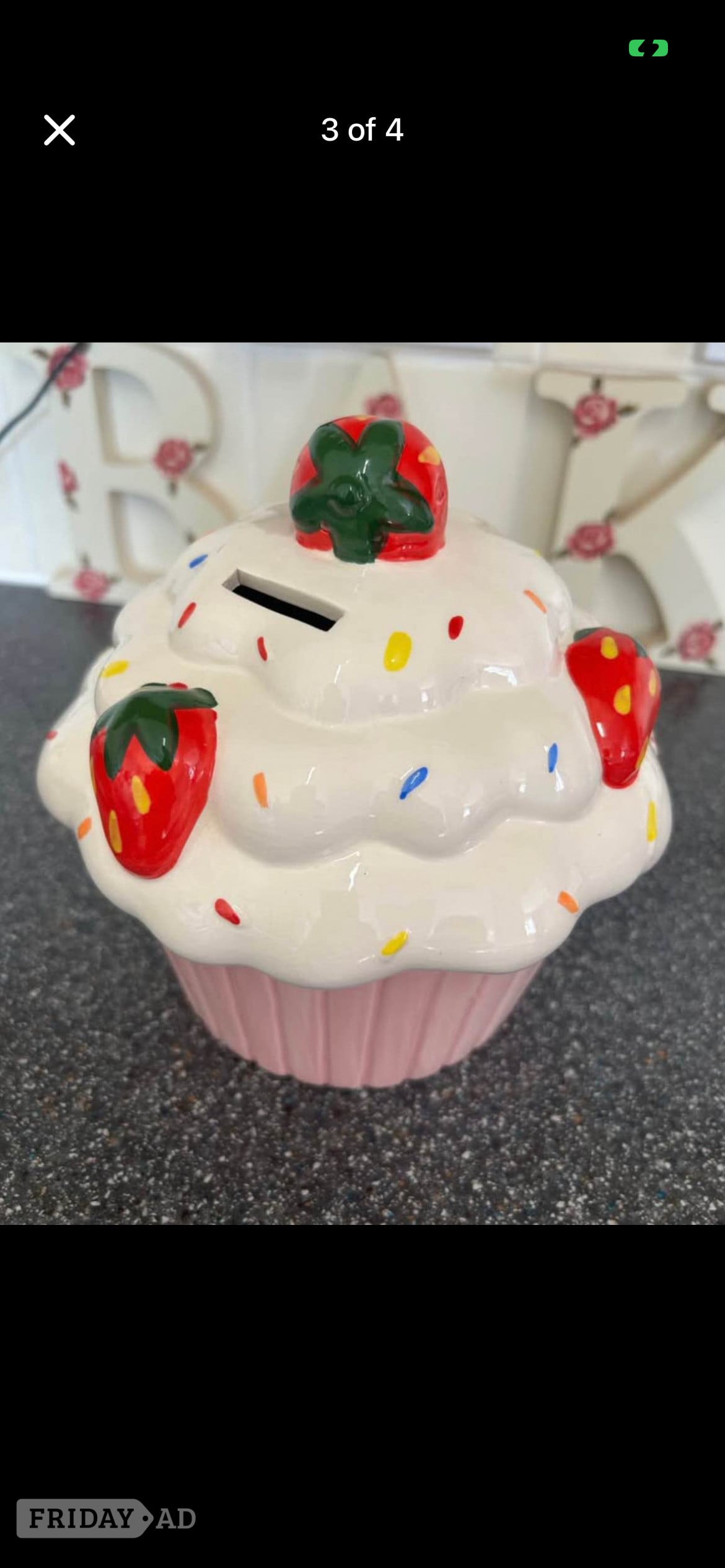 Peterborough Large retro ceramic cupcake ornament/money box