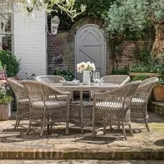 Willowbrook Lattice Weave Rattan Bistro Set, Natural