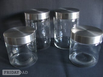 1970's Glass Storage Jars x 4 - Excellent Condition