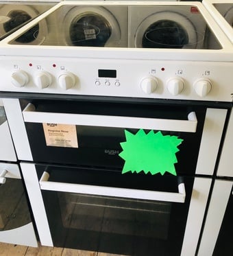 Bush 60CM Wide Electric cooker with double oven and dual grill 