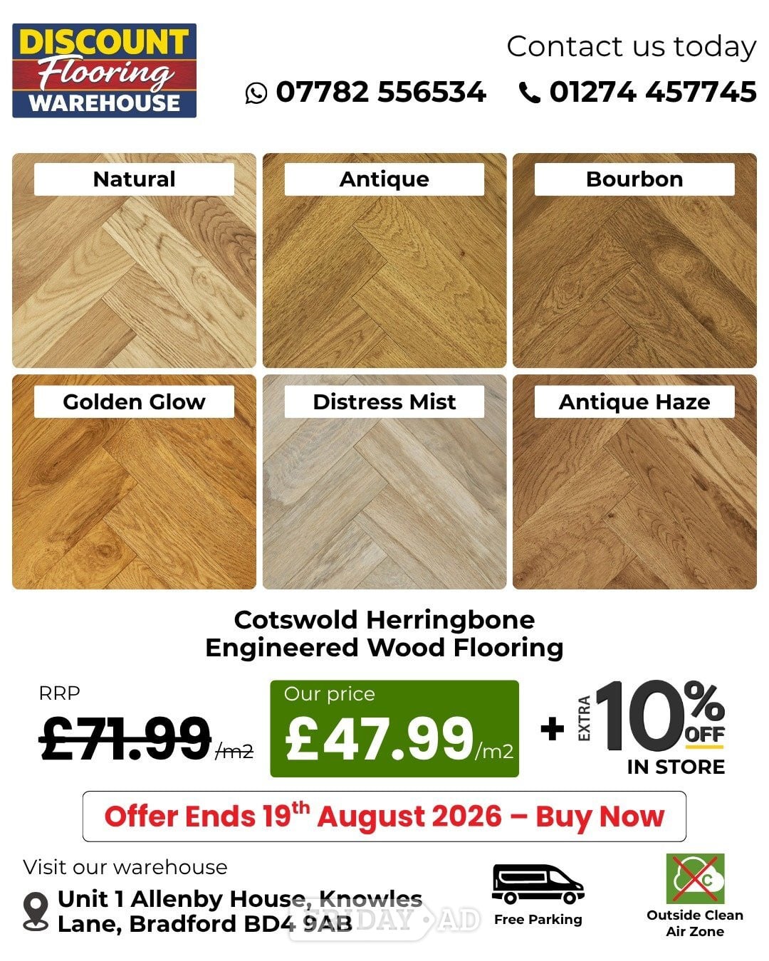 Cotswold Herringbone Engineered Wood Flooring in Bradford