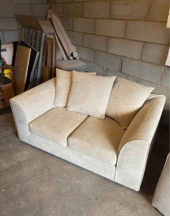 3+2 Seater Beige Sofa Set 