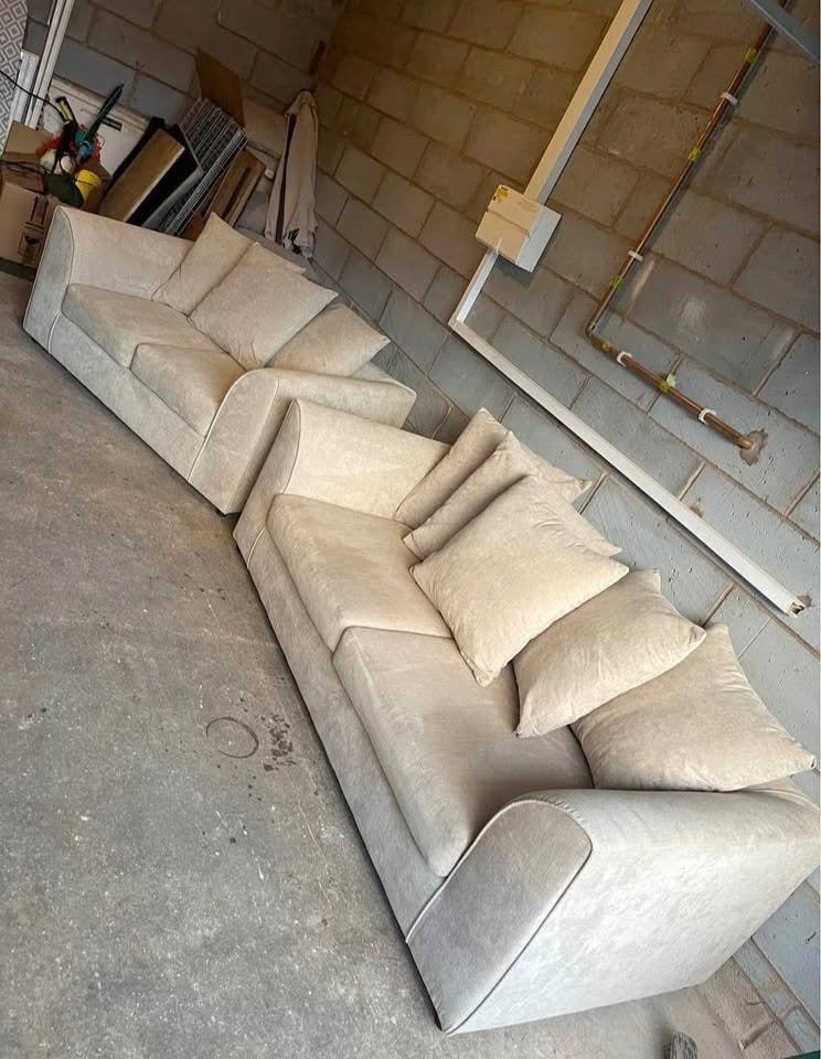 3+2 Seater Beige Sofa Set 
