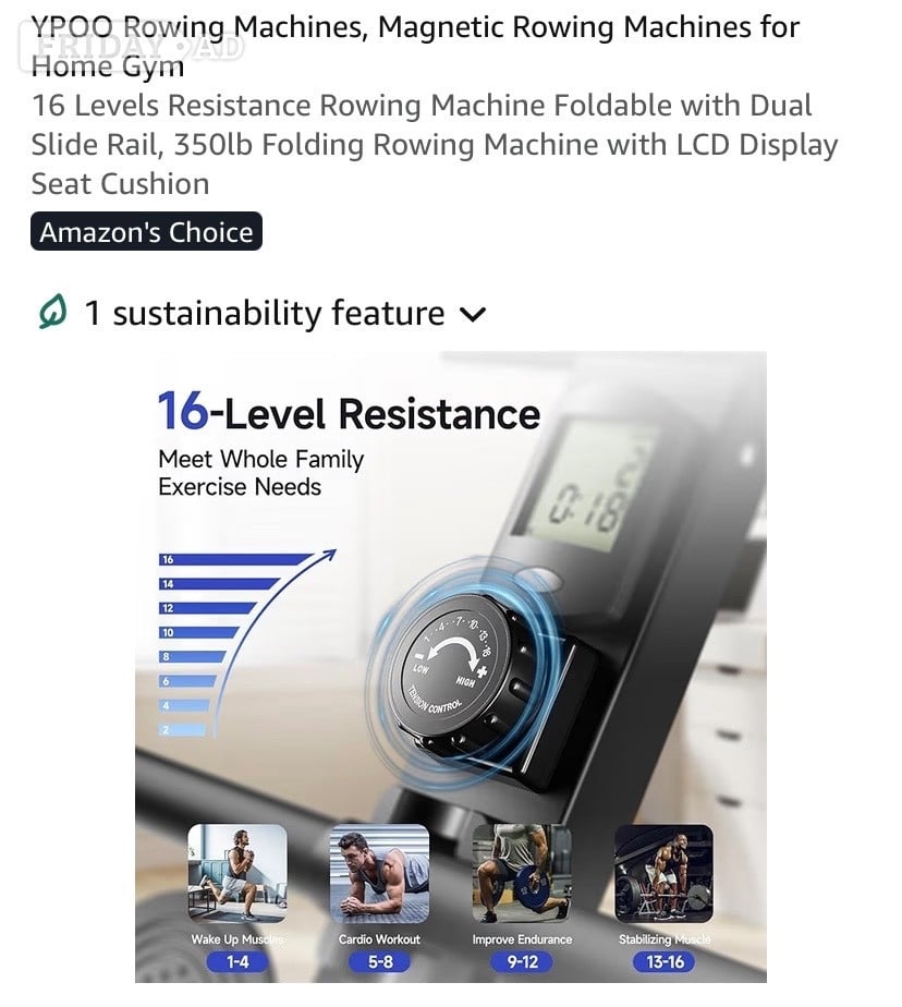 Rowing Machine - Magnetic with 16 Levels