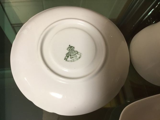 Llantwit Major Vintage Stanley white bone china tea set with cake plate