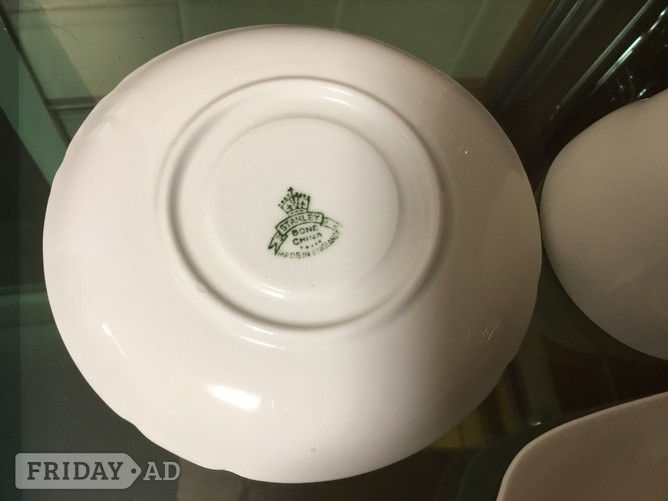 Llantwit Major Vintage Stanley white bone china tea set with cake plate
