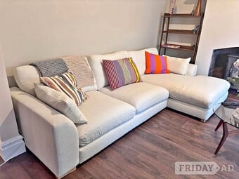 DFS Calix Boucle Fabric 4 Seater Corner Chaise Sofa 