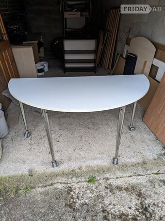 White Folding Crescent Table