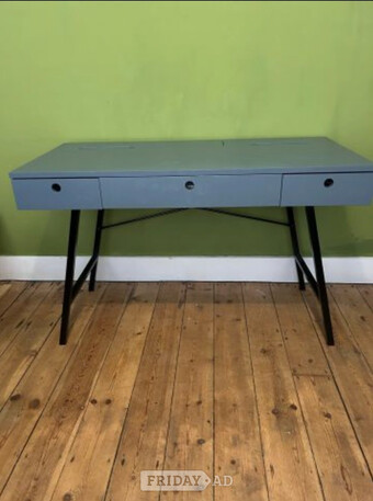 Desk & Chair, Latitude Run Leonhard Metal Leg & Wood Desk, VGC