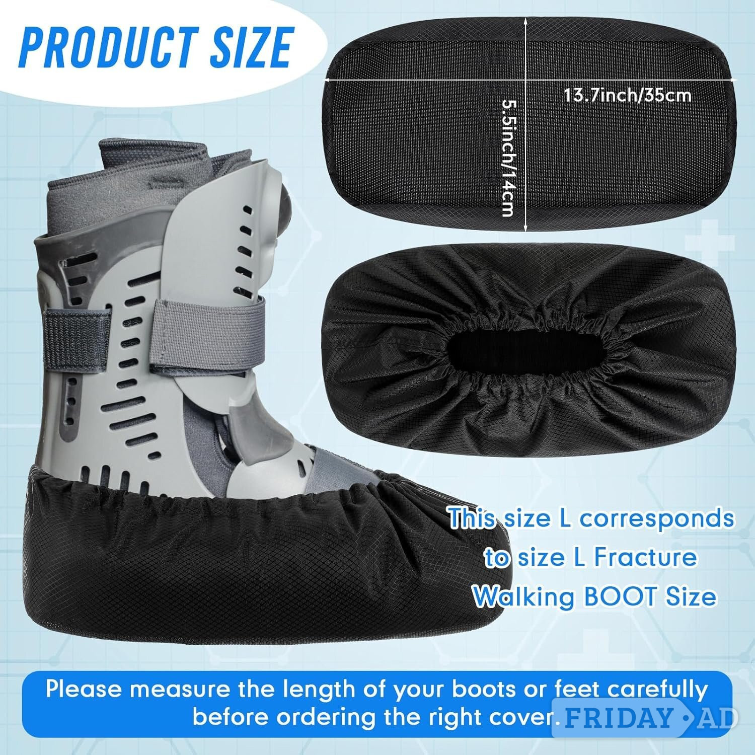 2 Pcs Air Cam Walking Boot Covers for Medical Fracture Cast Boots