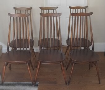 Set of 6 Ercol Dining Chairs