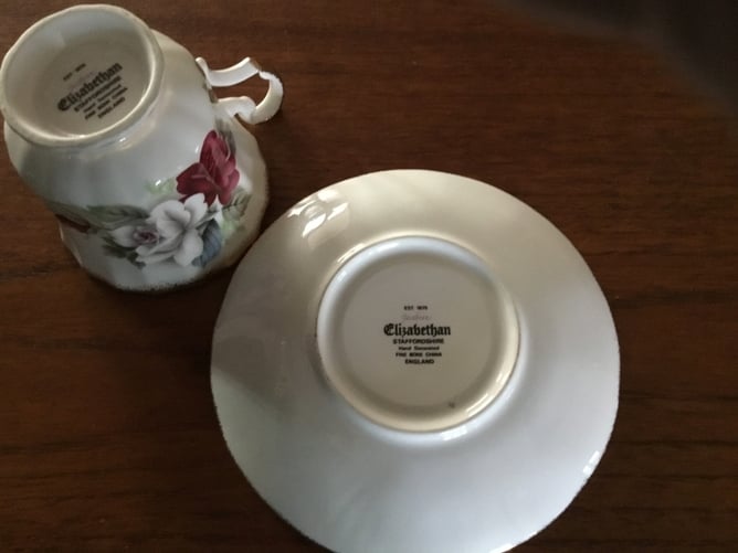 Llantwit Major Vintage Elizabethan Staffordshire ‘Jacobean’ fine bone china cup and saucer