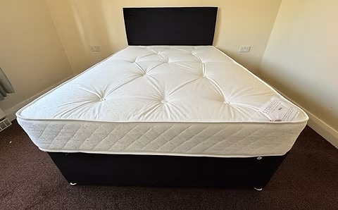 Rotherham 4 foot apollo mattress with 2 drawer divan base and headboard 