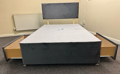 4 foot apollo mattress with 2 drawer divan base and headboard  - Furniture in Rotherham