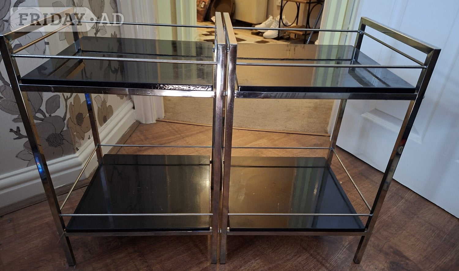Black/Chrome Living Room Furniture Bundle in Southwark
