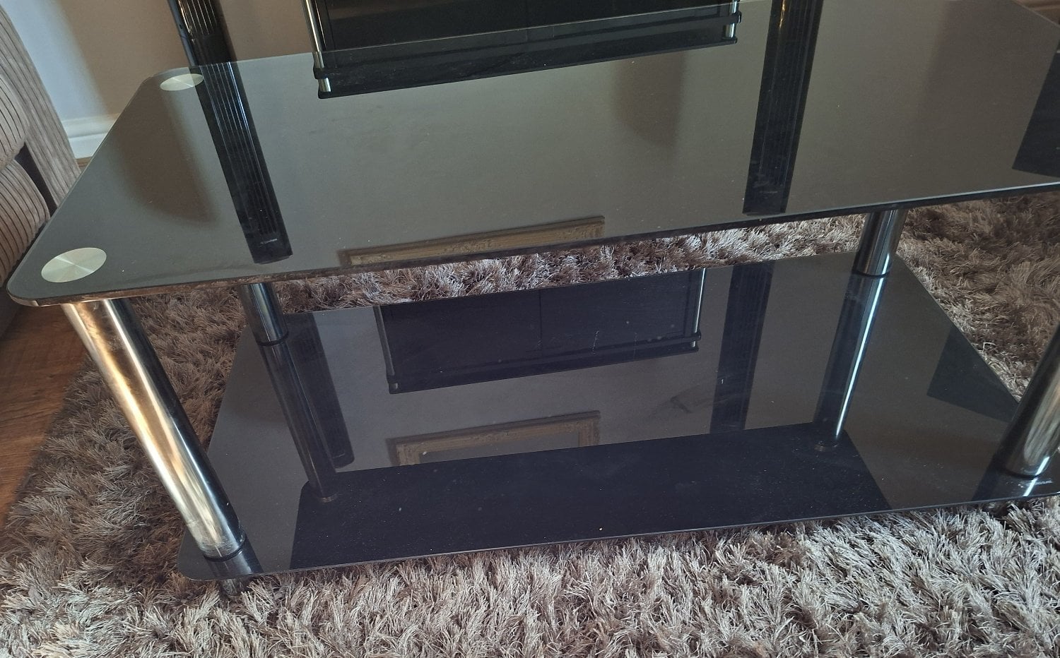 Black/Chrome Living Room Furniture Bundle