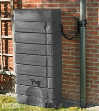 Tall rainwater tank, new, 276 ltr with attachments. 