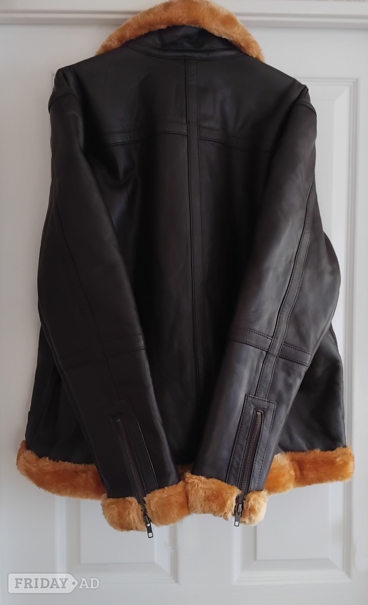 Preston Brown Leather Bomber Jacket and New Faux Leather Motor Biker Jack