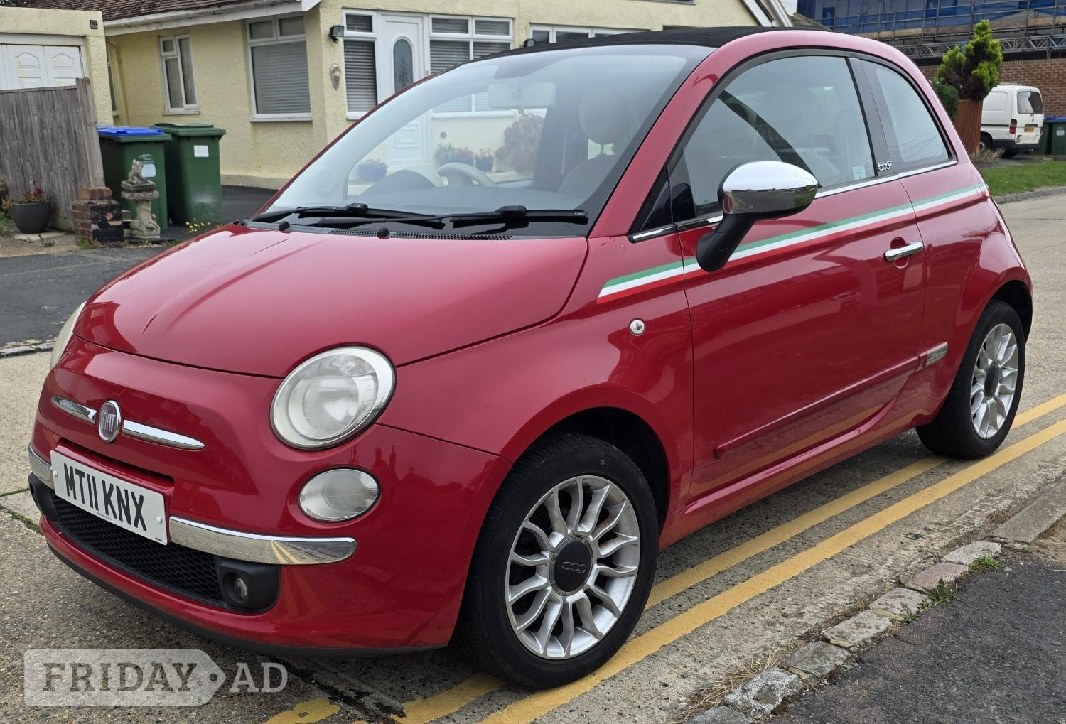 2011 FIAT 500 Lounge Convertible F/S/H - Cars in Peacehaven