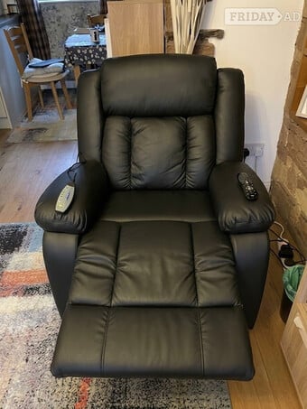 Black PU Leather, Manual Recliner Armchair Leather Sofa !!