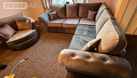 Rotherham OAKLAND 2 CORNER 2 SOFA - GREY PLUSH