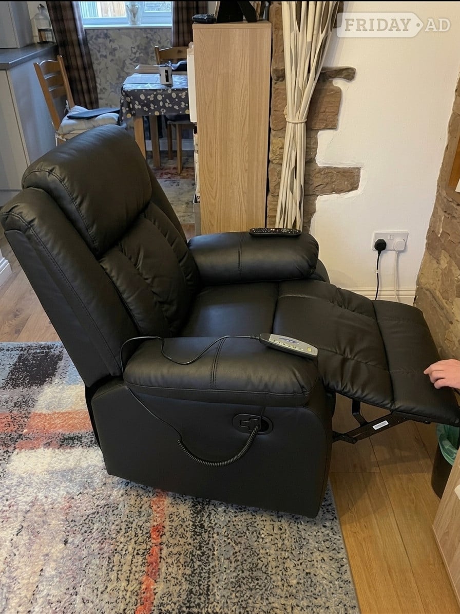 London Black PU Leather, Manual Recliner Armchair Leather Sofa !!