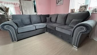 OAKLAND 2 CORNER 2 SOFA - GREY PLUSH