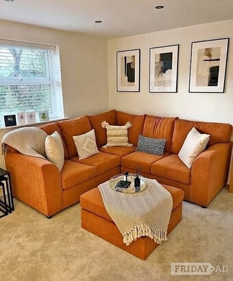 Burnt Orange Corner Sofa 