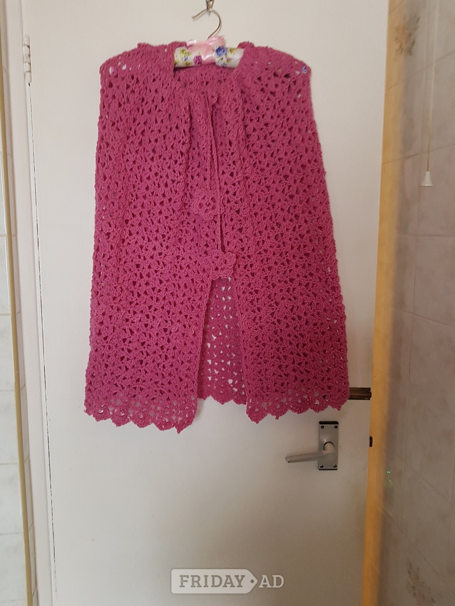 hand crocheted pretty baby cape  with hood-6 months see discrip in Brighton