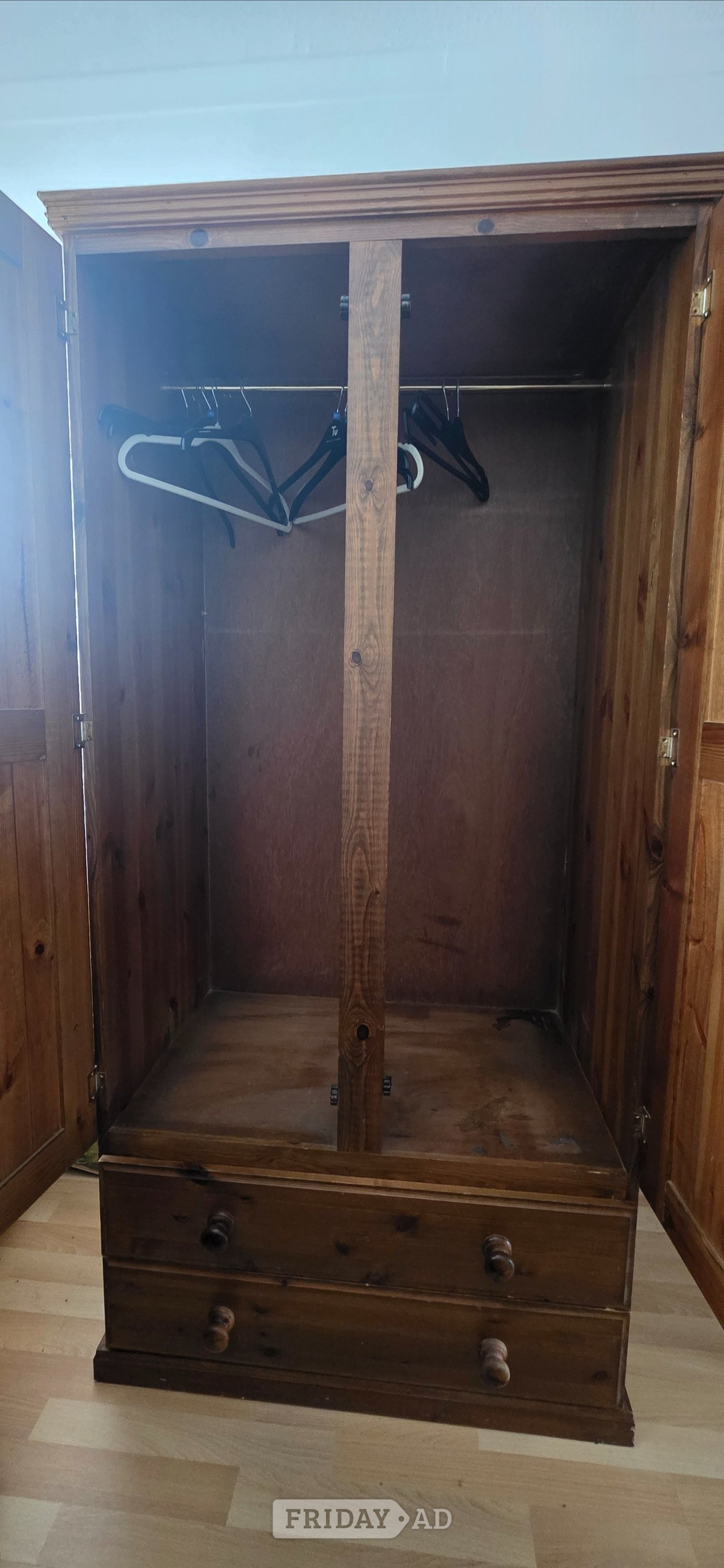 Worthing Solid Pine Double Wardrobe 