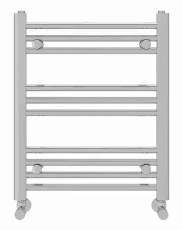 London Heizmann 600mmX500mm Straight Heated Chrome Towel Rail Radiator. 