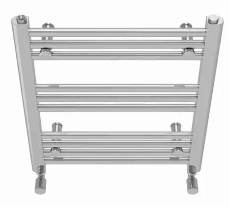 Heizmann 600mmX500mm Straight Heated Chrome Towel Rail Radiator.  - Heating & Cooling in London