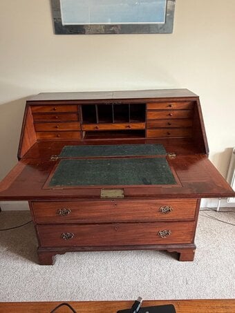 Solid mahogany bureau