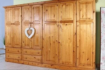 UK Delivery - Huge Pine Farmhouse Wardrobe 4 DrawerS