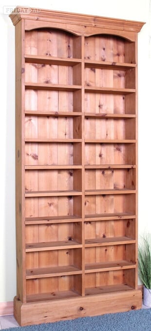 UK Delivery Tall Solid Pine Bookcase/CD  18 Strong Shelves Waxed