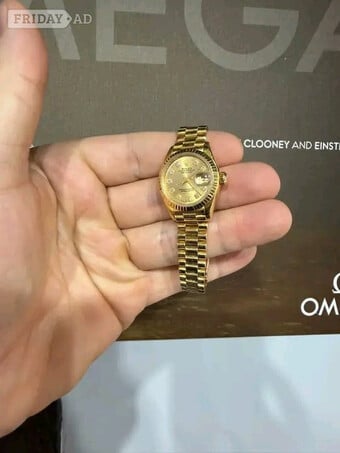 genuine Rolex President-style bracelet diamond hour markers