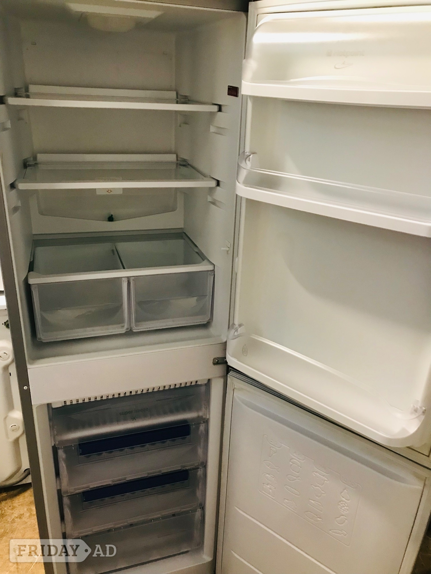 Hotpoint silver colour fridge freezer 