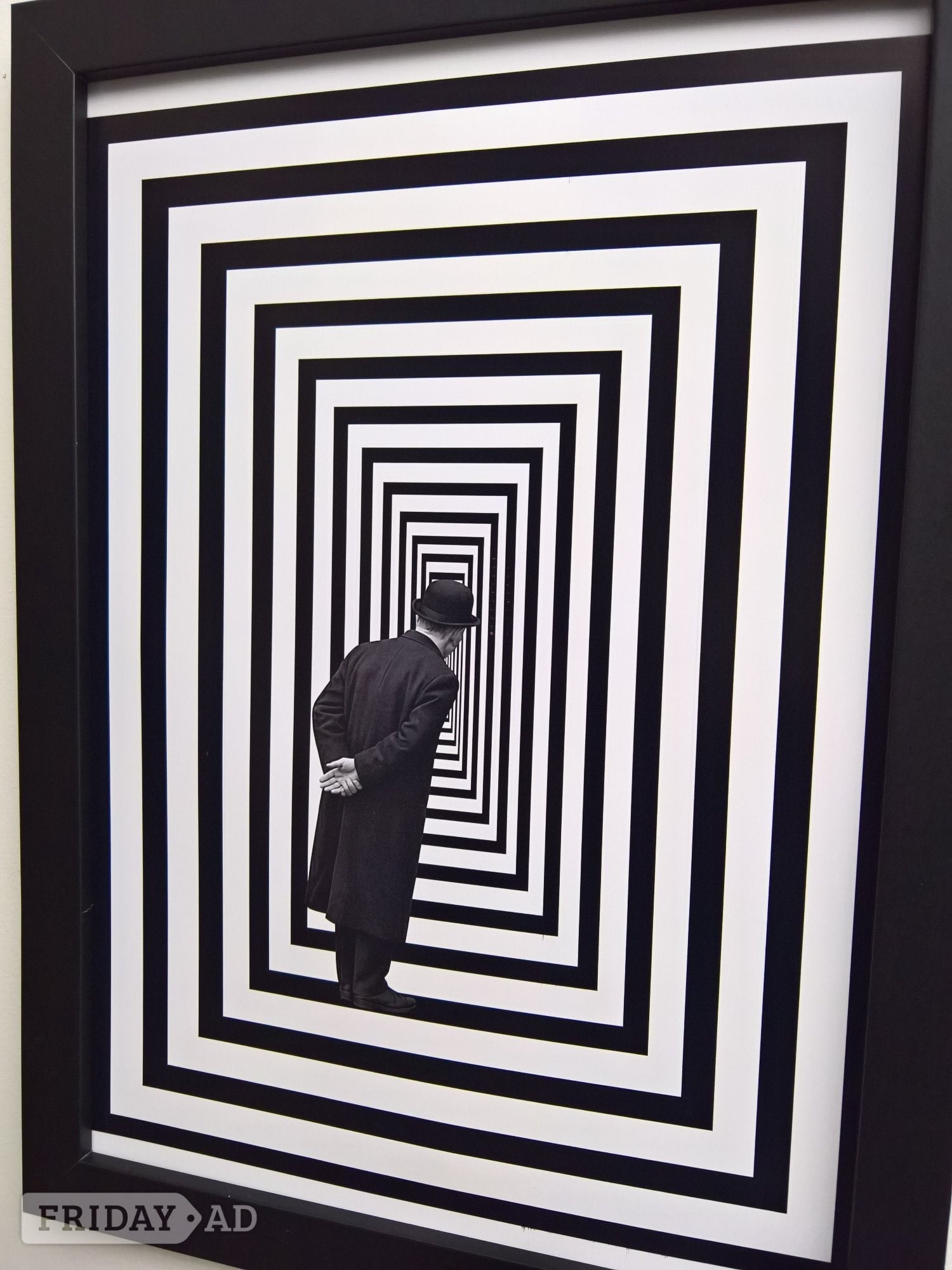 A man in perspective wall poster A3 mdf black frame